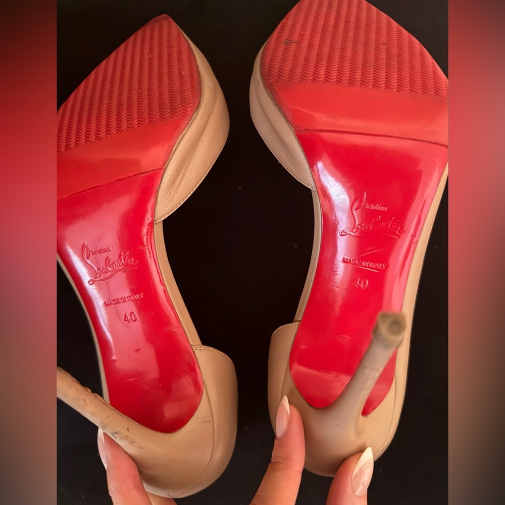 Christian Louboutin Iriza Nude Matte 100 mm heels sz 40 - Picture 10 of 12